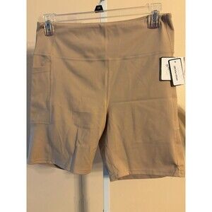 Laundry by Shelli Segal Floral Taupe Biker Shorts Women’s Size XL Stretch Soft
